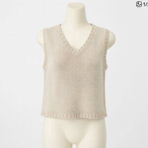 Vintage Limited America Sweater Vest Women’s Medium Beige Nude Knit 90s Y2K